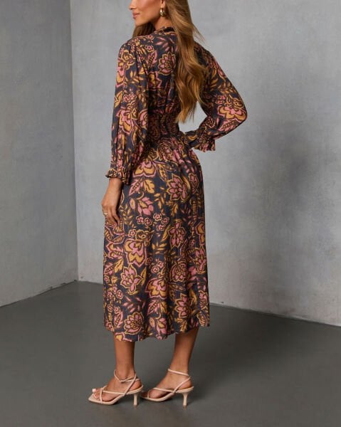 NAVY-PINK-FLORAL DRESS L - NAVY-PINK-FLORAL