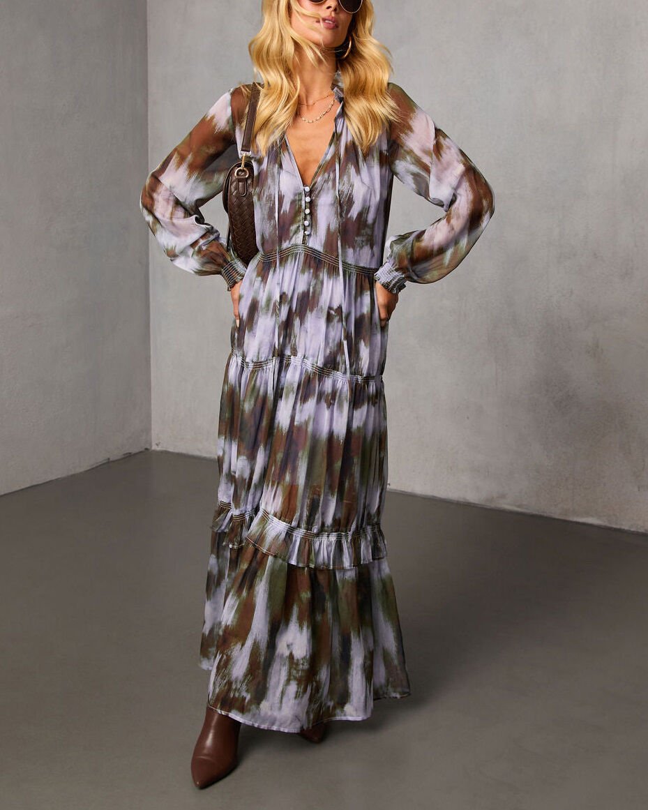 MULTICOLOR-PRINTED DRESS L - MULTICOLOR-PRINTED