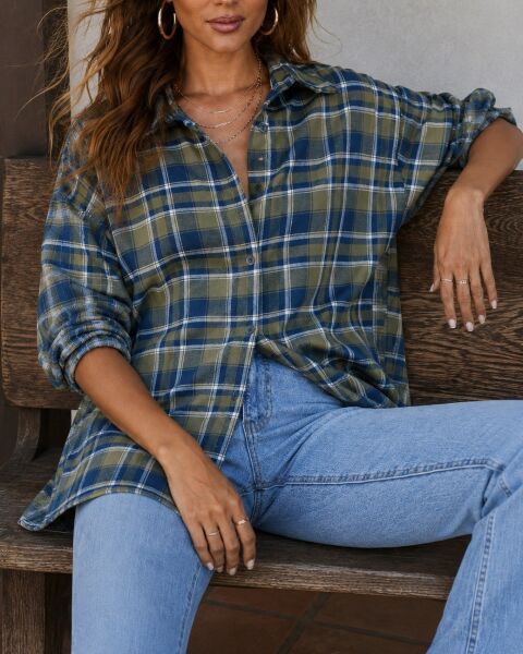 NAVY-KHAKI-PLAID SHIRT