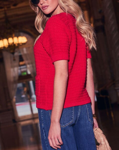 RED CARDIGAN
