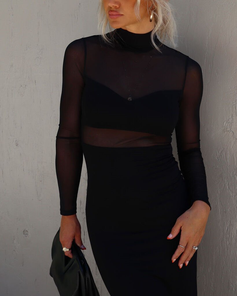 BLACK DRESS M - BLACK