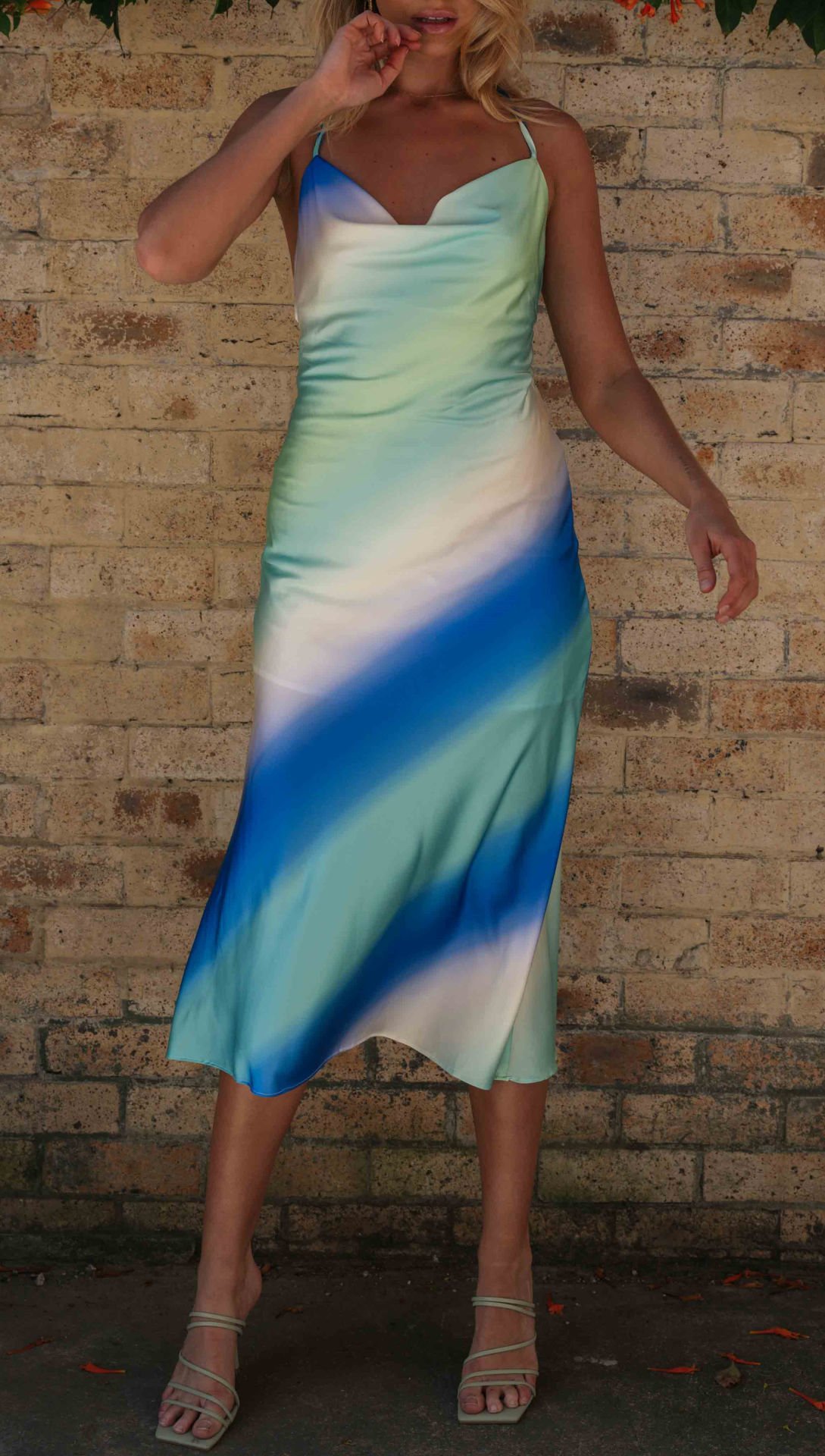GREEN-BATIK-PRINTED  DRESS