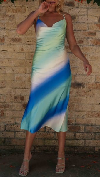 GREEN-BATIK-PRINTED  DRESS