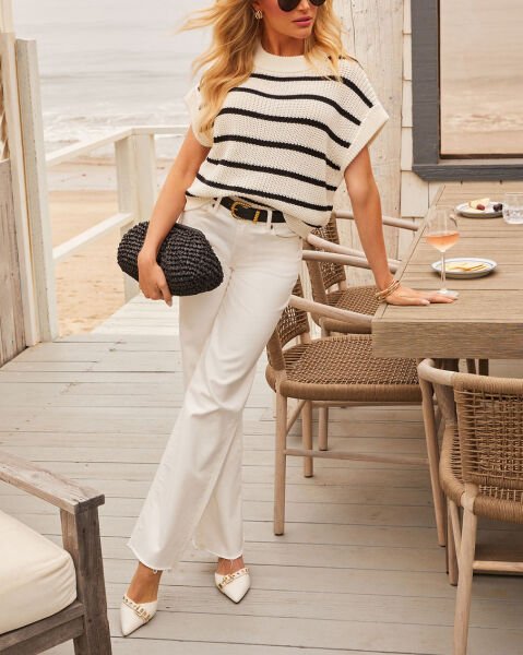 ECRU-BLACK-STRIPED SWEATERS