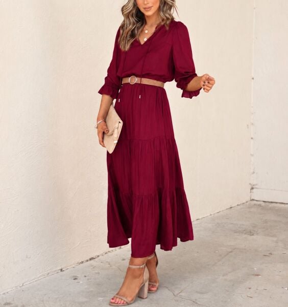 BURGUNDY DRESS