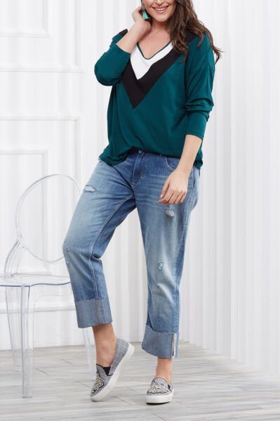 GREEN-BLACK BLOUSE