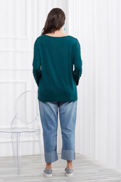 GREEN-BLACK BLOUSE
