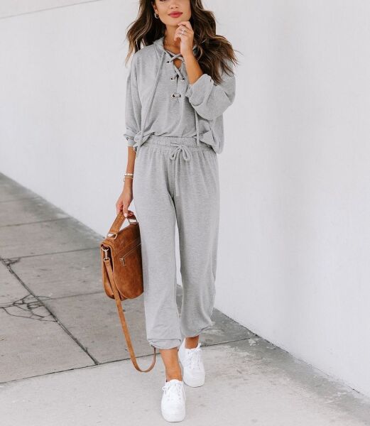 GREY TOP-SWEATPANTS-SET