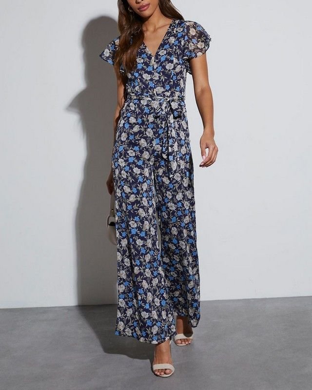 NAVY-FLORAL JUMPSUIT