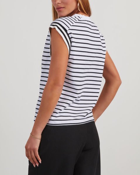 WHITE-BLACK-STRIPED  BLOUSE