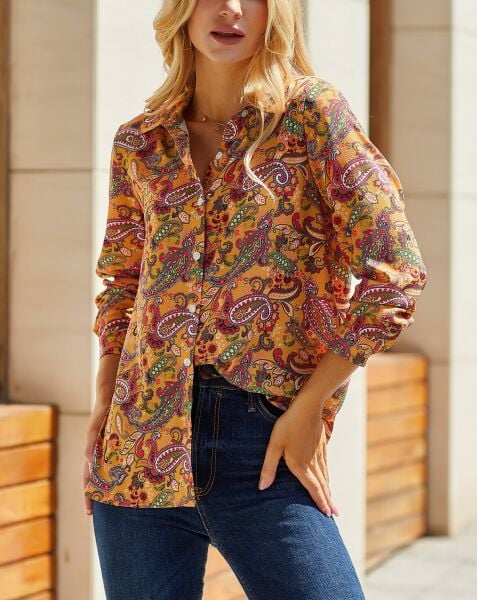 MUSTARD-PAISLEY SHIRT