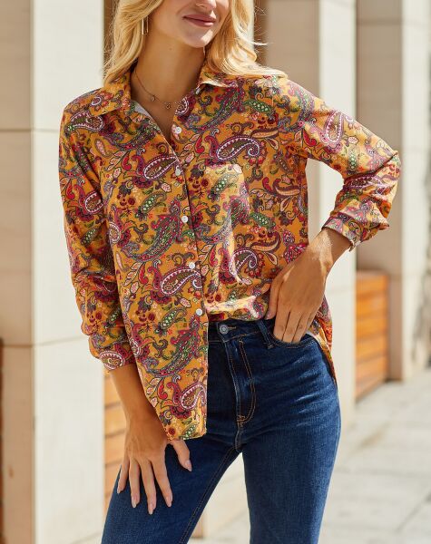MUSTARD-PAISLEY SHIRT