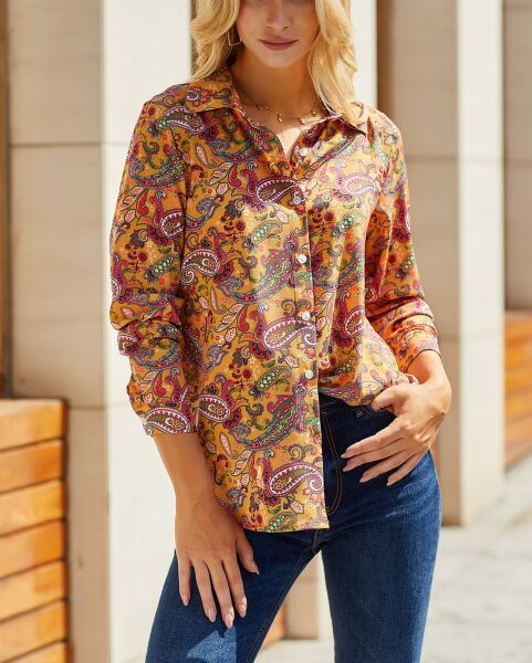 MUSTARD-PAISLEY SHIRT