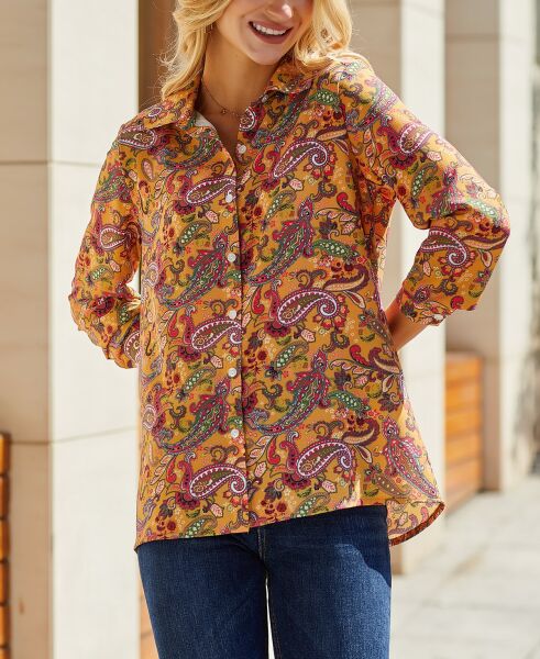 MUSTARD-PAISLEY SHIRT