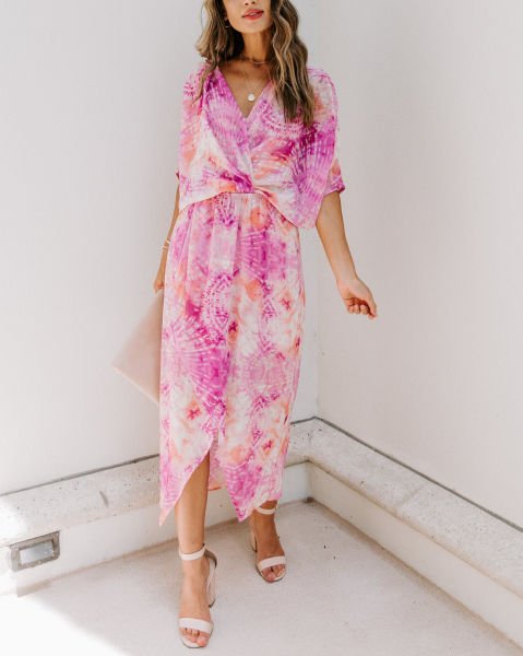 PINK-ECRU-BATIK  DRESS