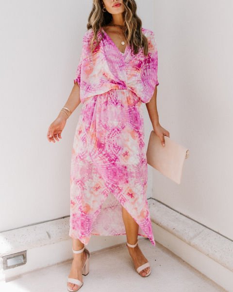 PINK-ECRU-BATIK  DRESS