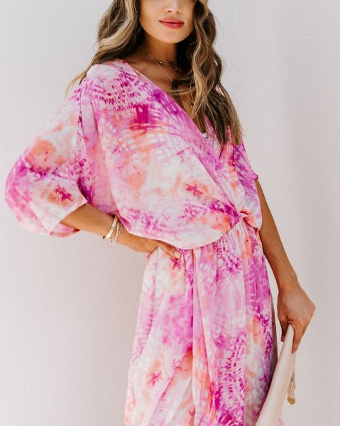 PINK-ECRU-BATIK  DRESS