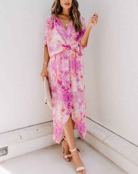 PINK-ECRU-BATIK  DRESS