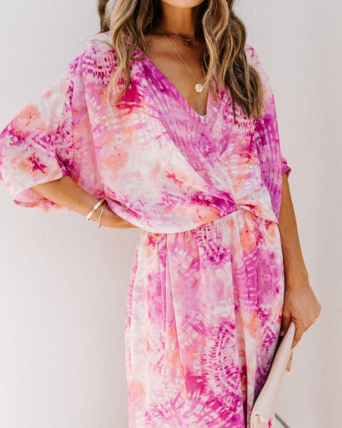PINK-ECRU-BATIK  DRESS