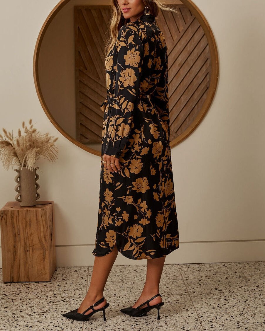BLACK-CAMEL DRESS