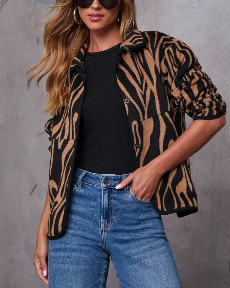 BLACK-CAMEL CARDIGAN