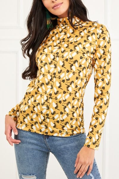MUSTARD-PATTERNED BLOUSE