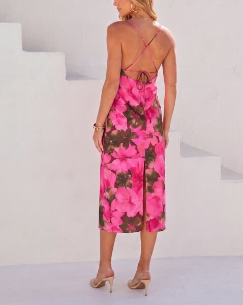 PINK-KHAKI-FLORAL DRESS
