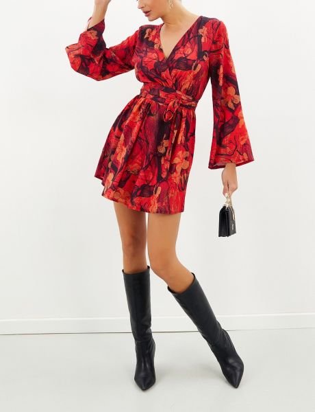 RED-PRINTED DRESS