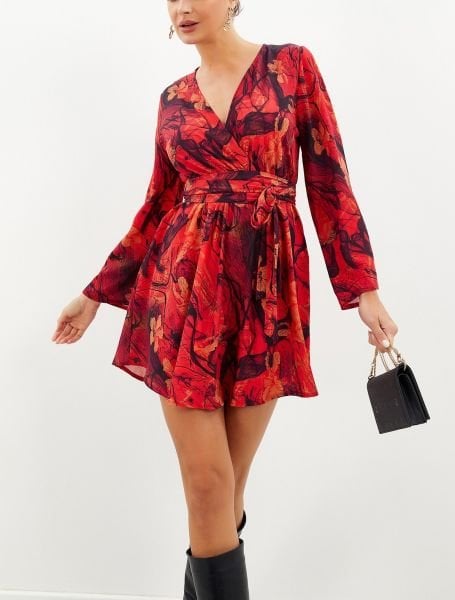 RED-PRINTED DRESS