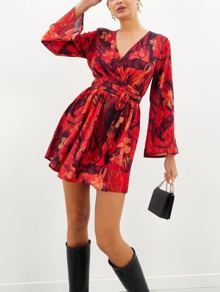 RED-PRINTED DRESS