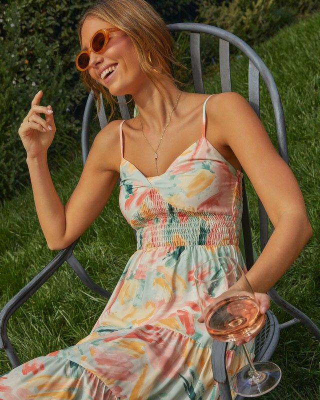 ECRU-PINK-FLORAL DRESS