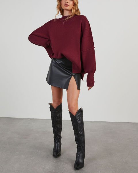BURGUNDY SWEATERS