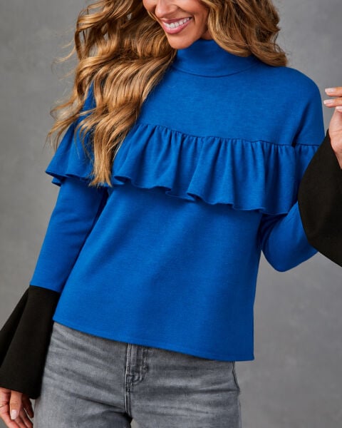 BLUE-BLACK BLOUSE