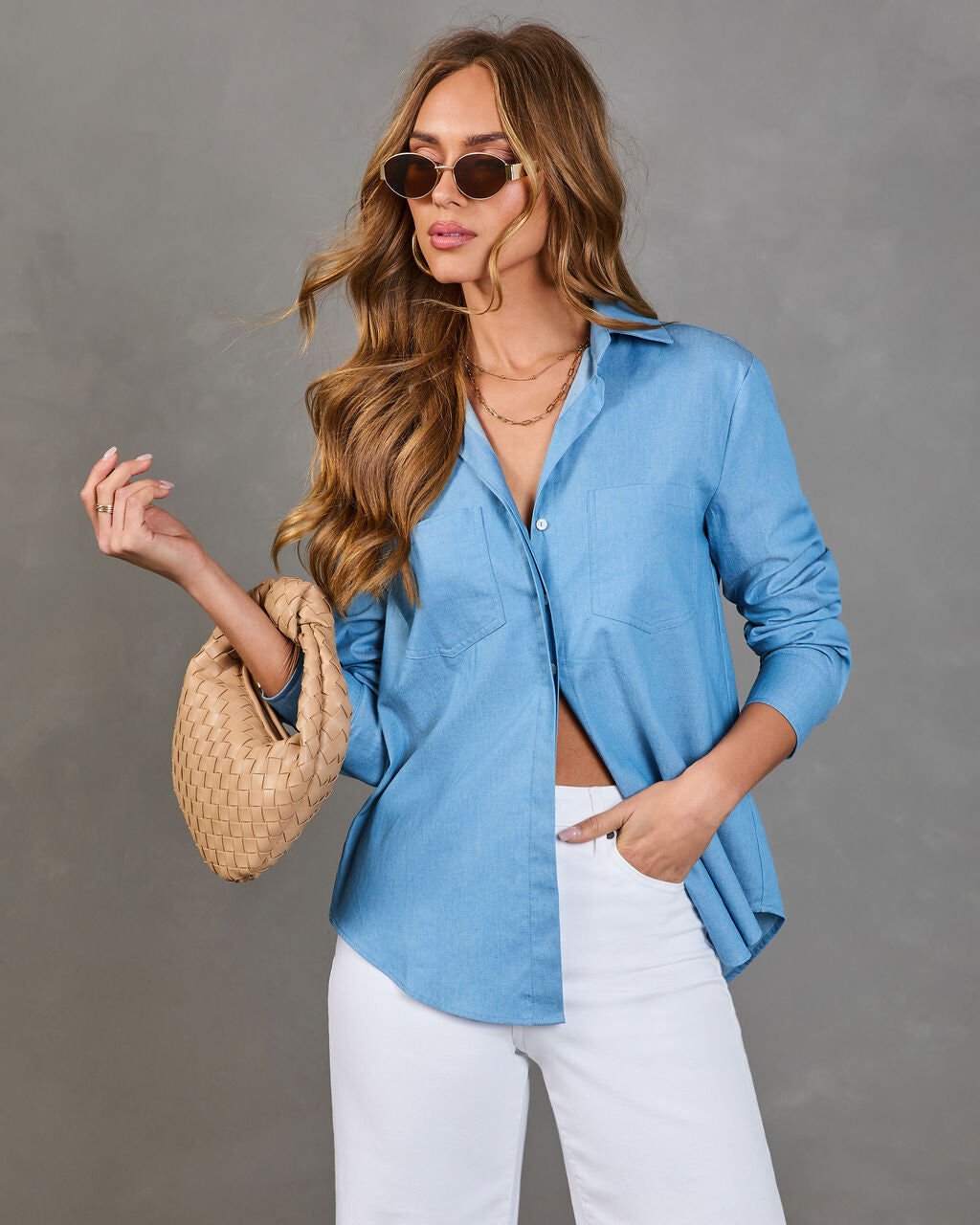 BLUE JEANS SHIRT S - BLUE
