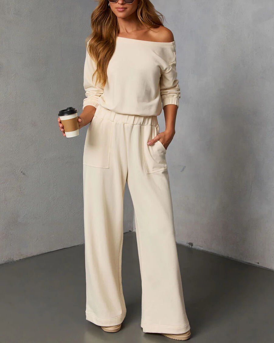 ECRU BLOUSE AND PANTS