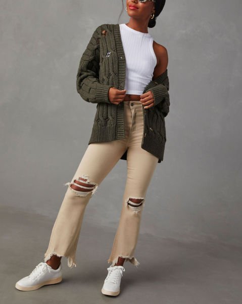 KHAKI CARDIGAN