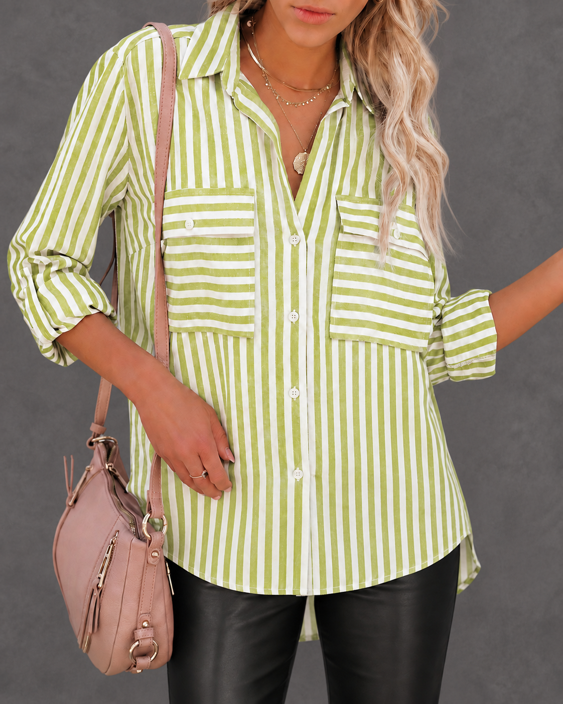 LIME-STRIPED SHIRT