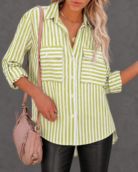 LIME-STRIPED SHIRT