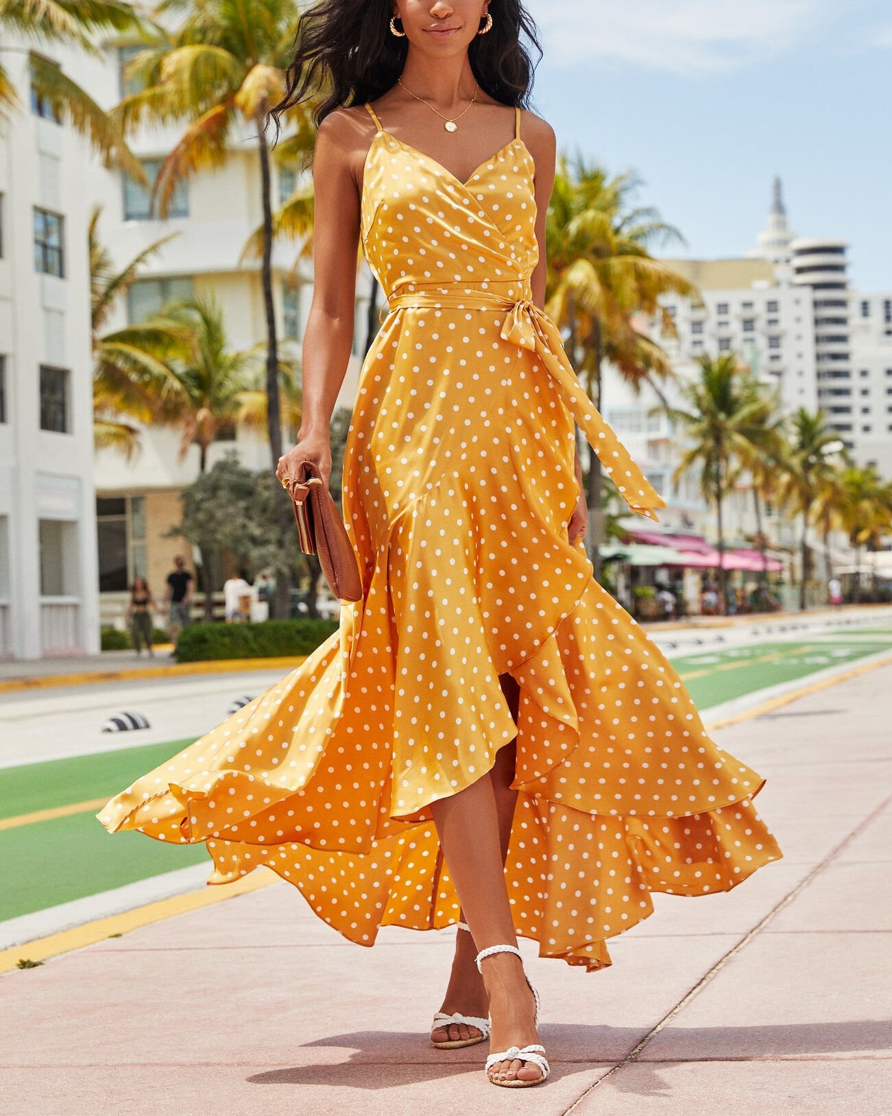 MUSTARD-POLKADOT DRESS S - MUSTARD-POLKADOT