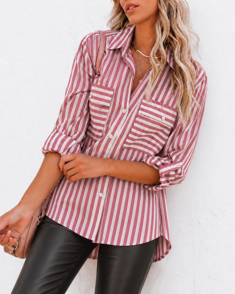 ROSE-STRIPED SHIRT