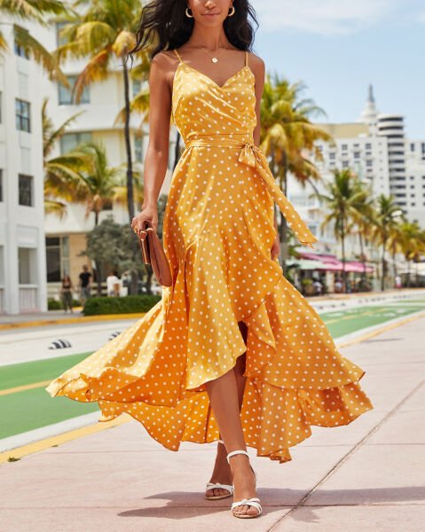 MUSTARD-POLKADOT DRESS M - MUSTARD-POLKADOT
