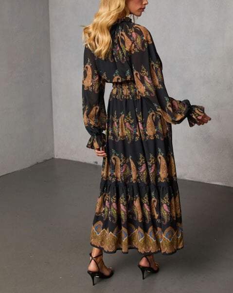 BLACK-PATTERNED DRESS