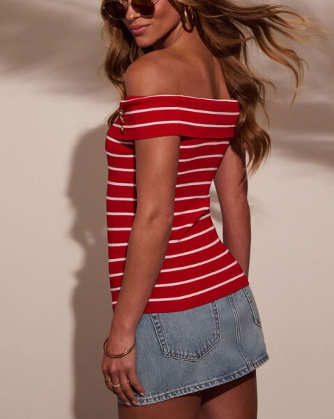 RED-WHITE-STRIPED TANK-TOP