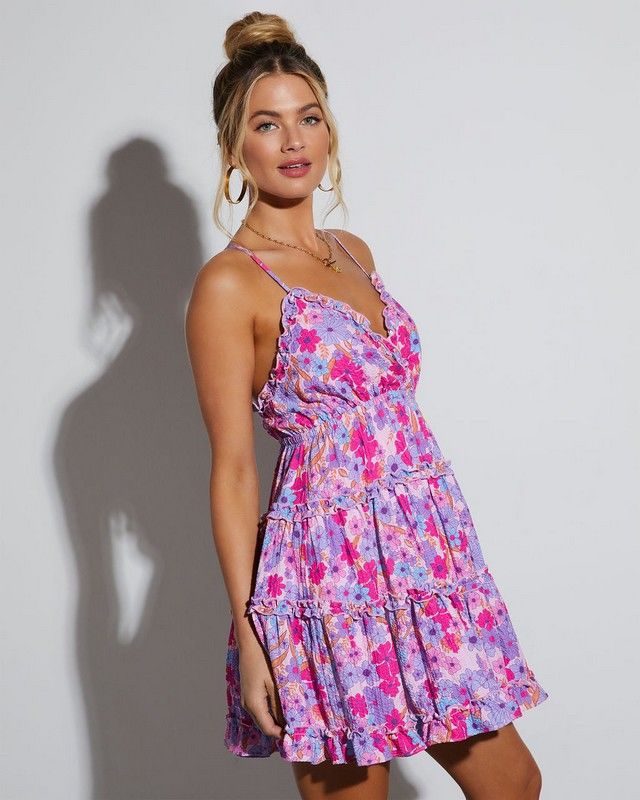 PINK-LILAC-FLORAL DRESS