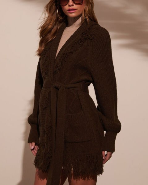 DARK-KHAKI CARDIGAN XL - DARK-KHAKI