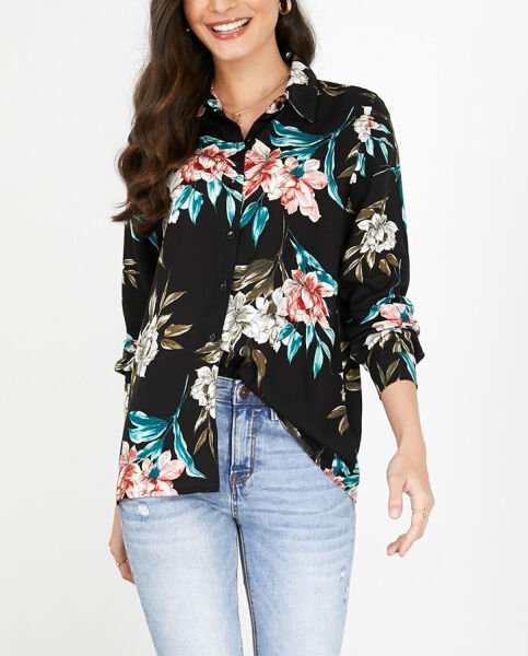 BLACK-FLORAL SHIRT