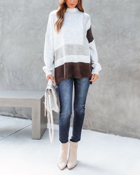 ECRU-BROWN-GREY SWEATERS