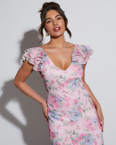 PINK-FLORAL DRESS