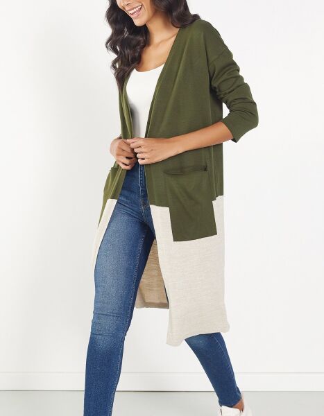 KHAKI-STONE CARDIGAN