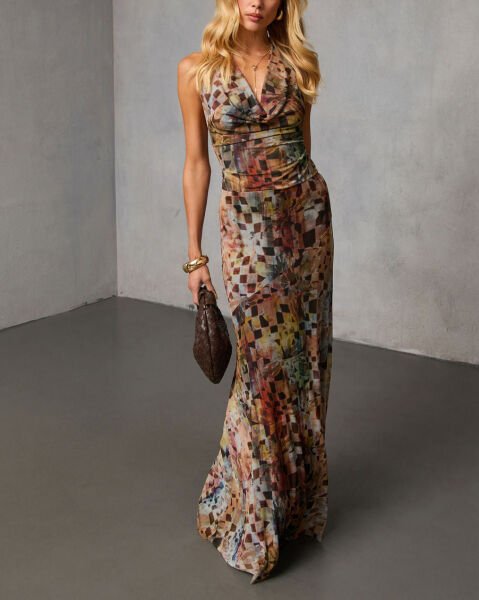 MULTICOLOR-PRINTED DRESS XL - MULTICOLOR-PRINTED